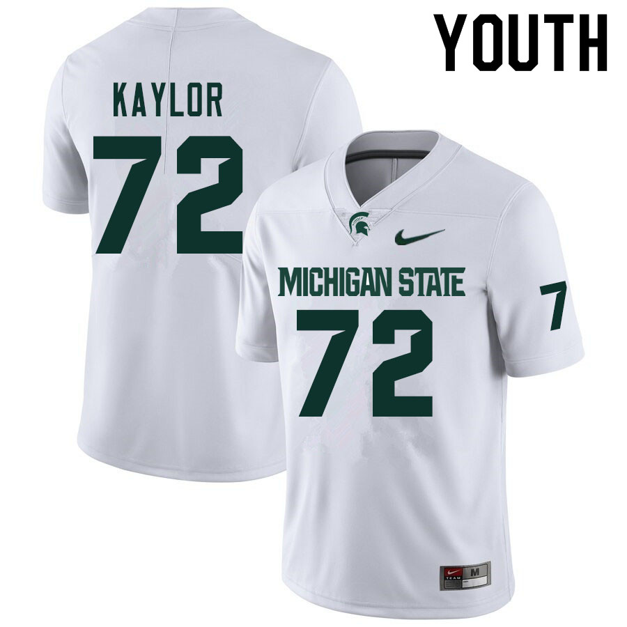 Youth #72 Damon Kaylor Michigan State Spartans College Football Jerseys Sale-White